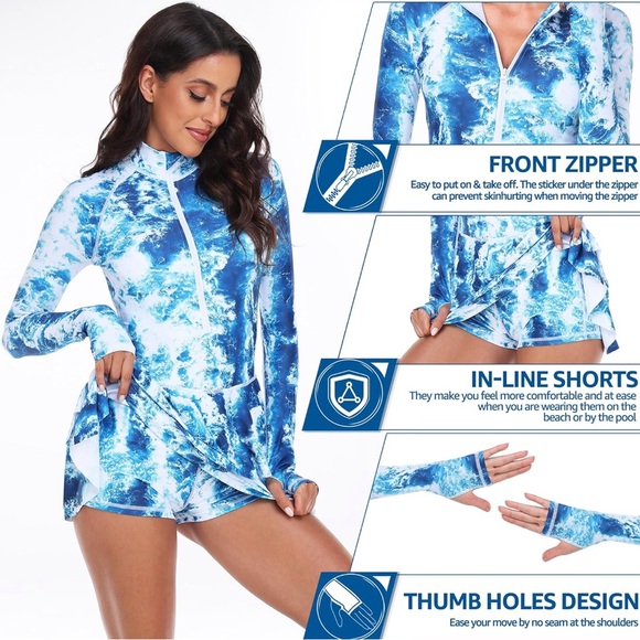 🔴 Rash Guard Long Sleeve Swimsuit - Picture 5 of 6